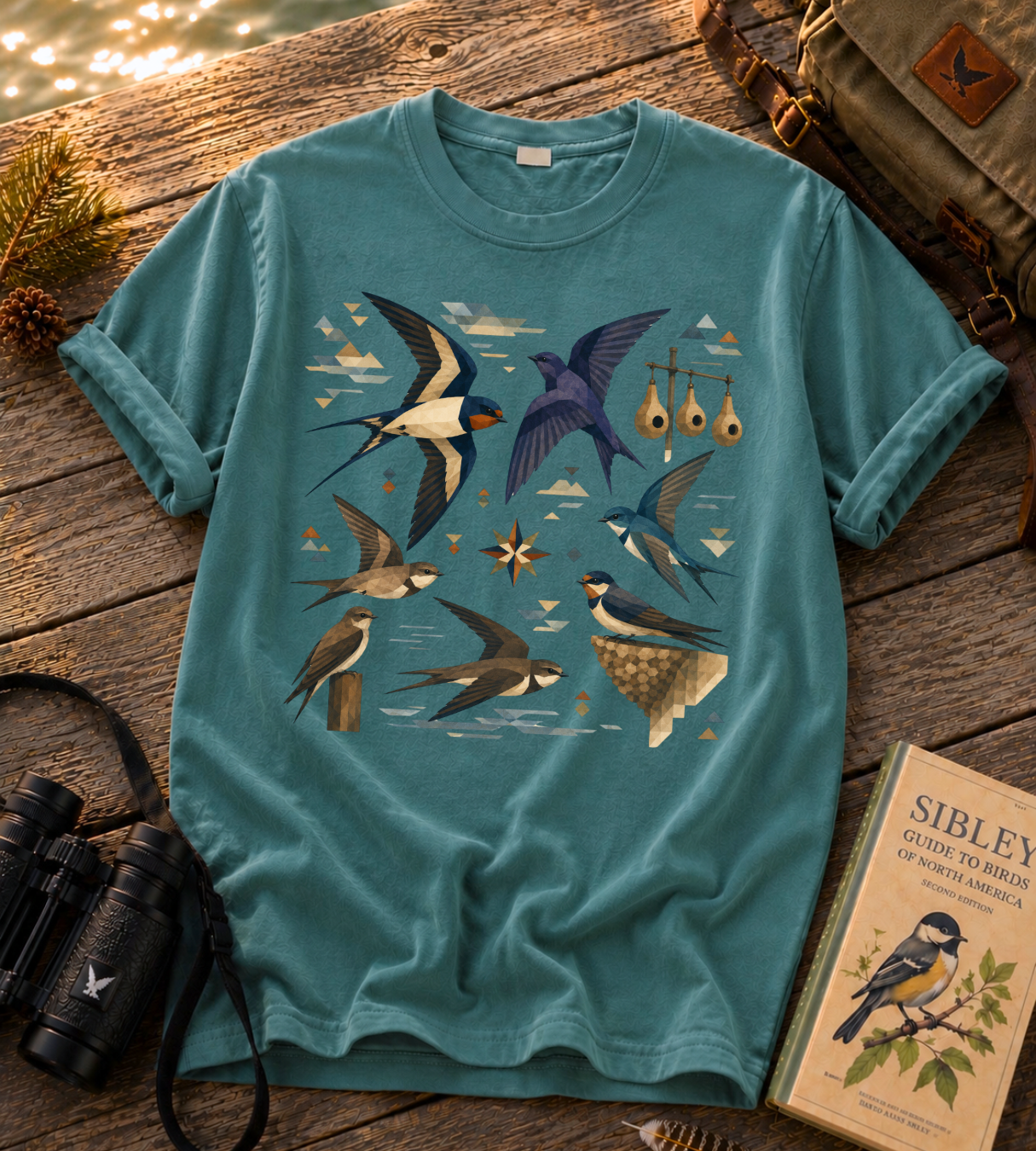Folk Art Swallows T Shirt