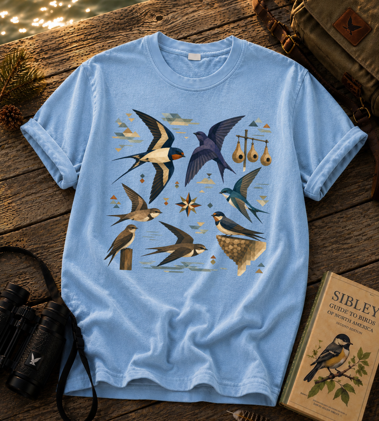 Folk Art Swallows T Shirt