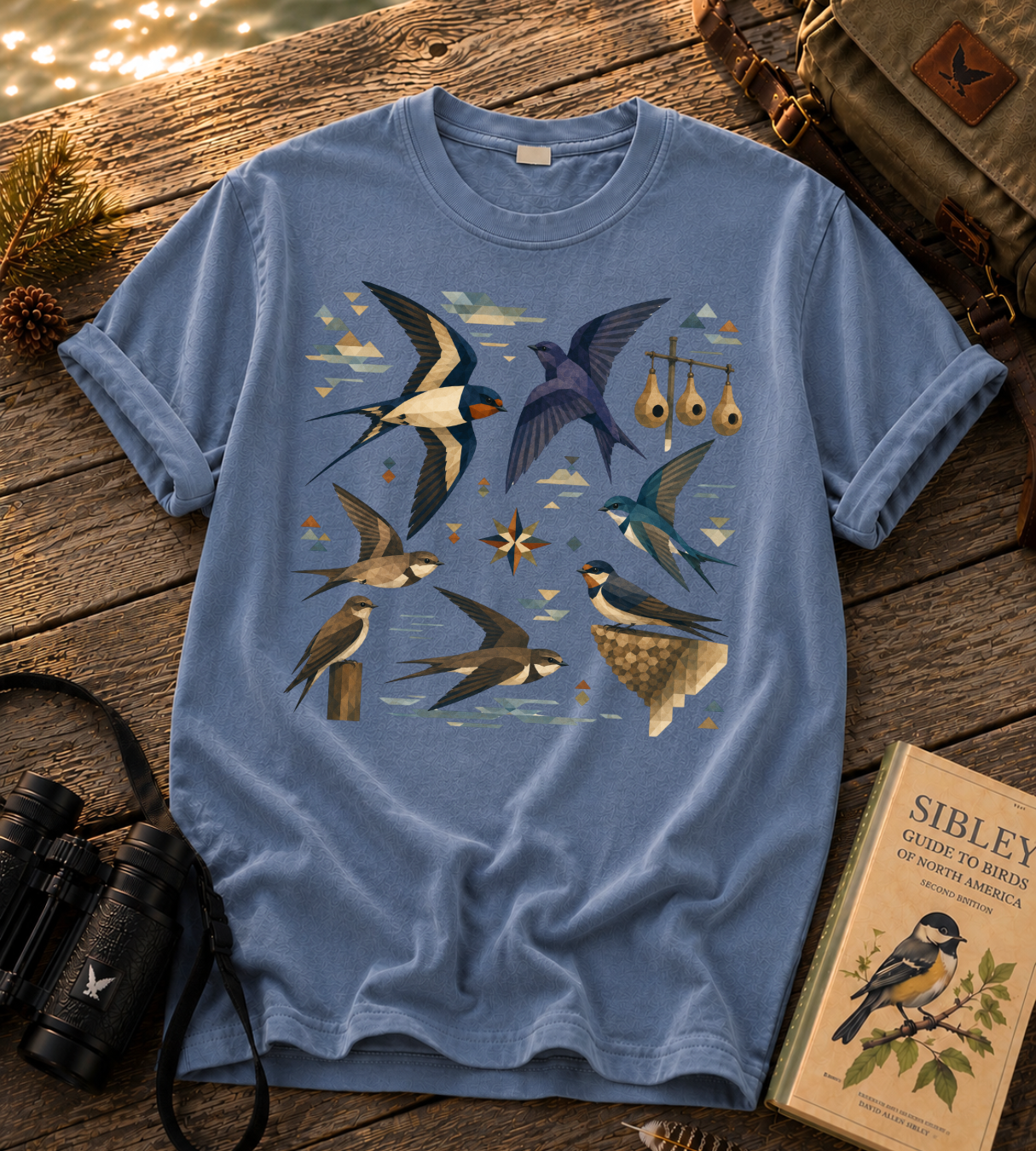 Folk Art Swallows T Shirt