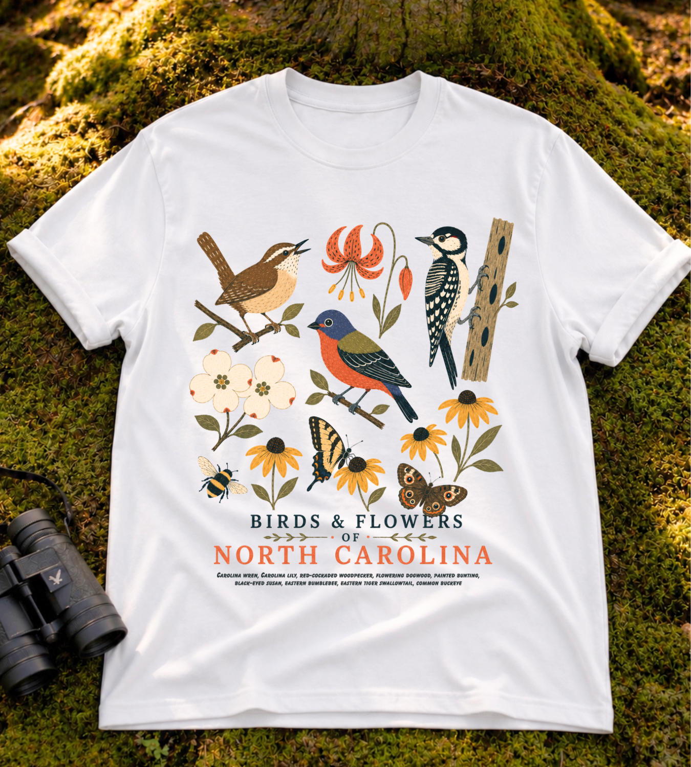 Birds & Flowers of North Carolina T Shirt