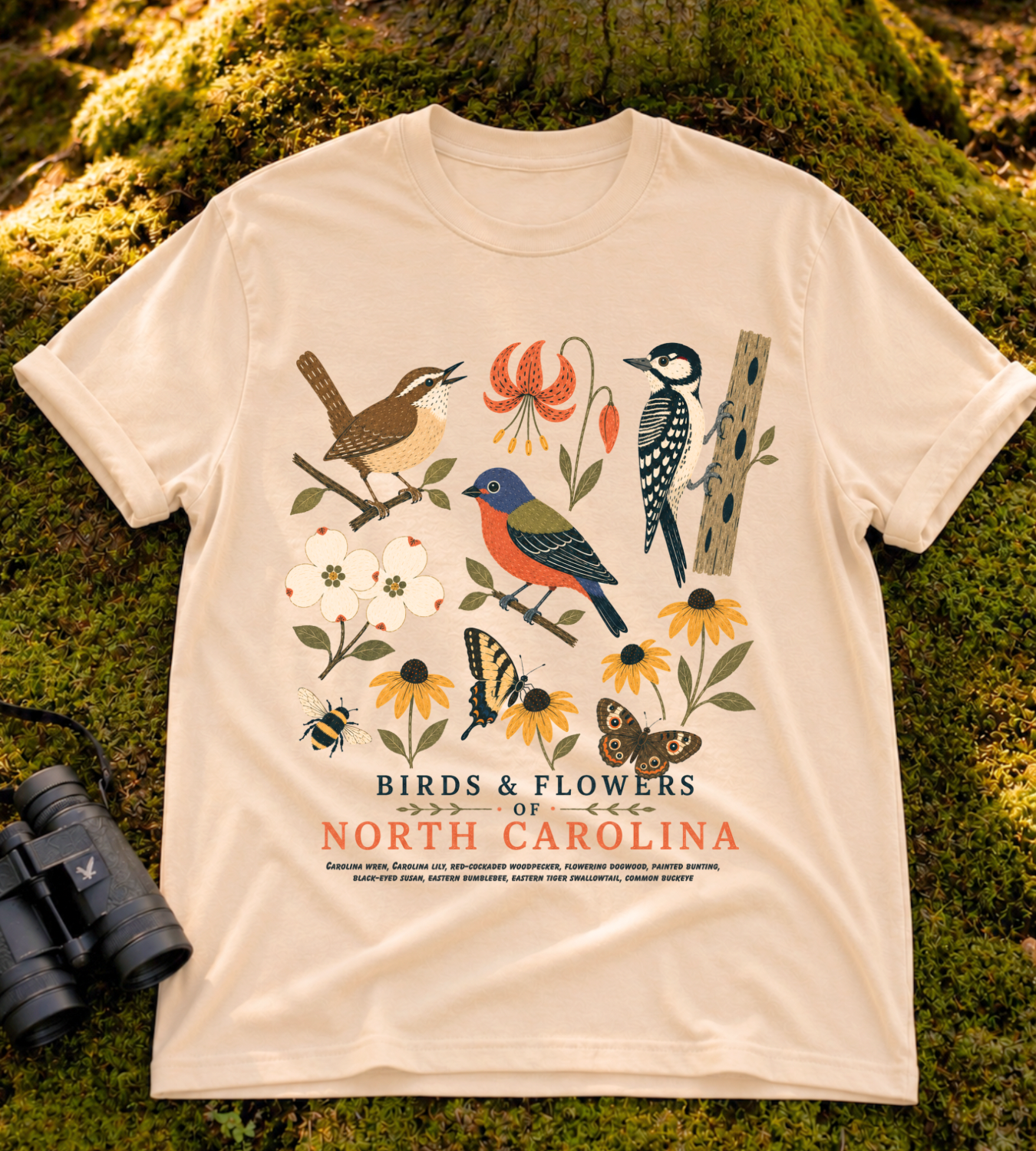 Birds & Flowers of North Carolina T Shirt