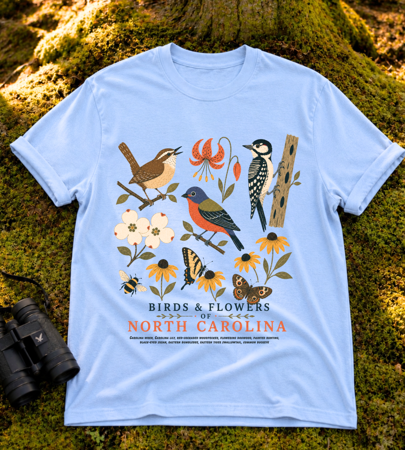 Birds & Flowers of North Carolina T Shirt