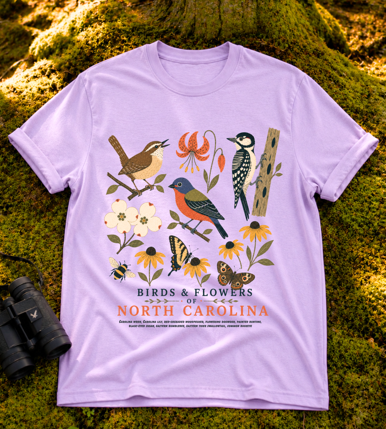 Birds & Flowers of North Carolina T Shirt