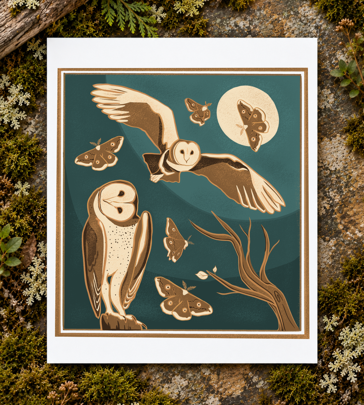Spooky Barn Owl Art Print