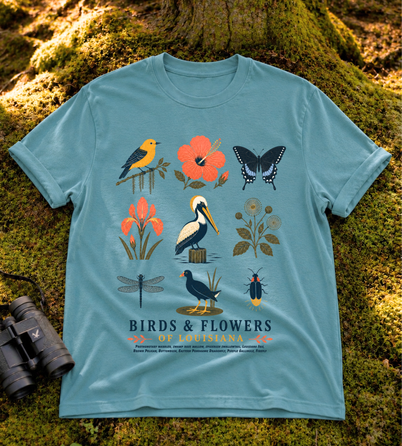 Birds & Flowers of Louisiana T Shirt