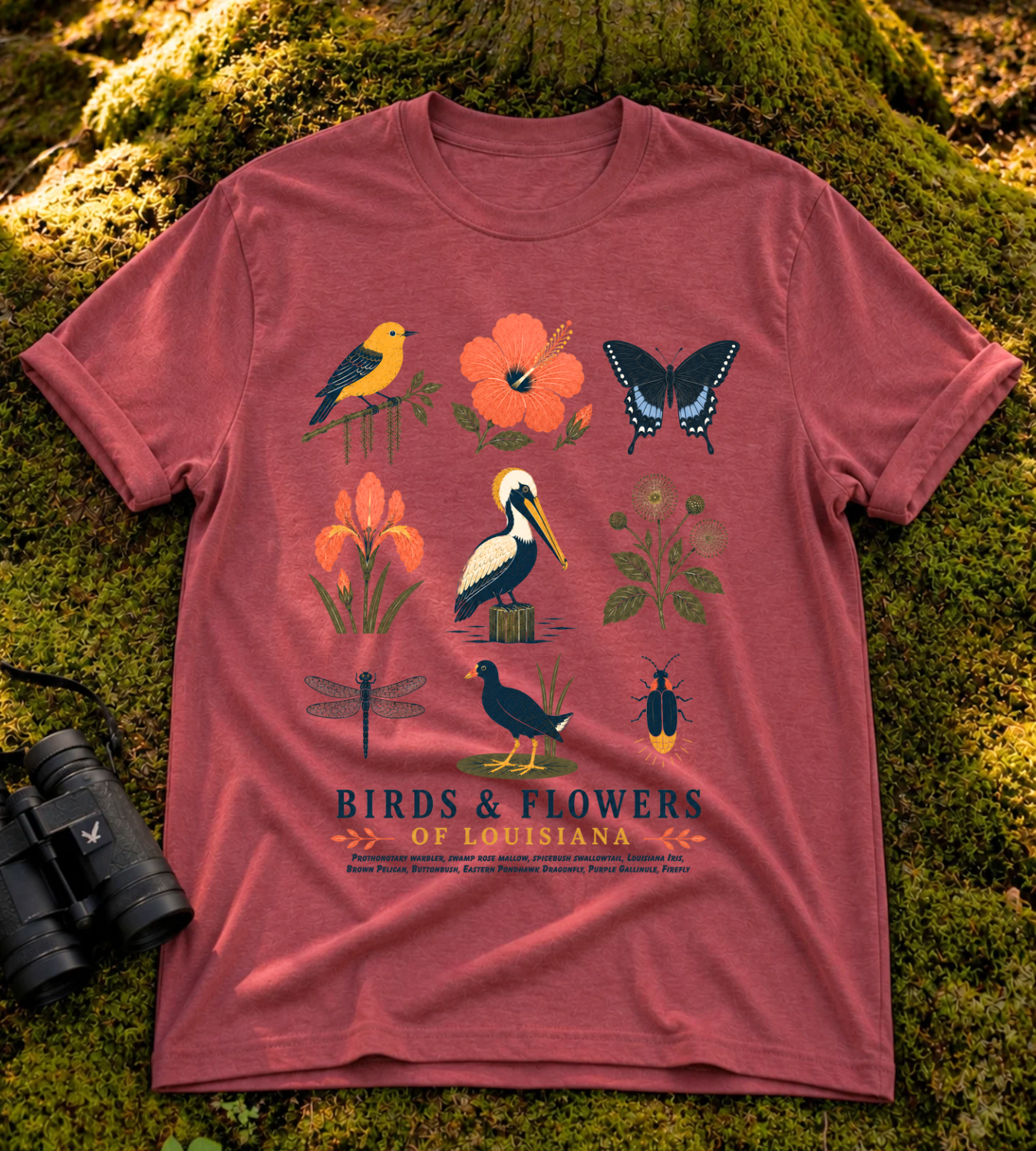 Birds & Flowers of Louisiana T Shirt