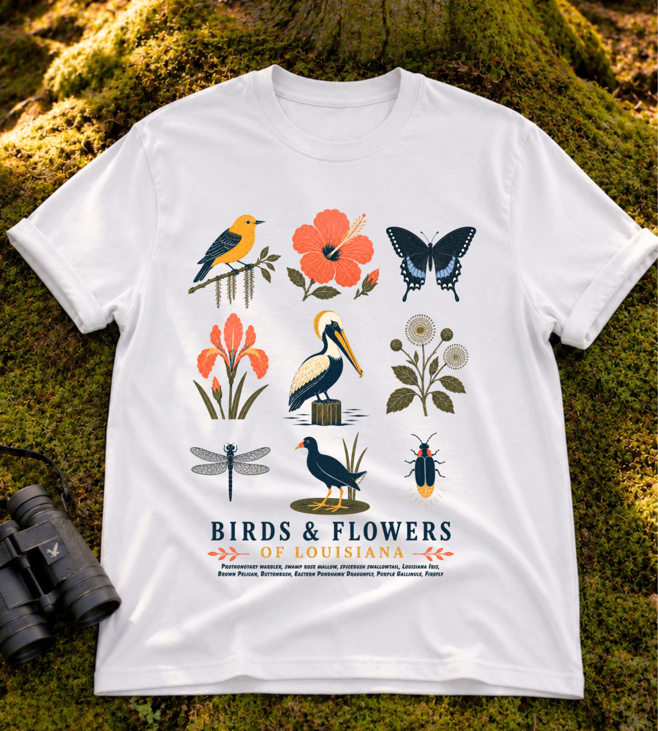 Birds & Flowers of Louisiana T Shirt