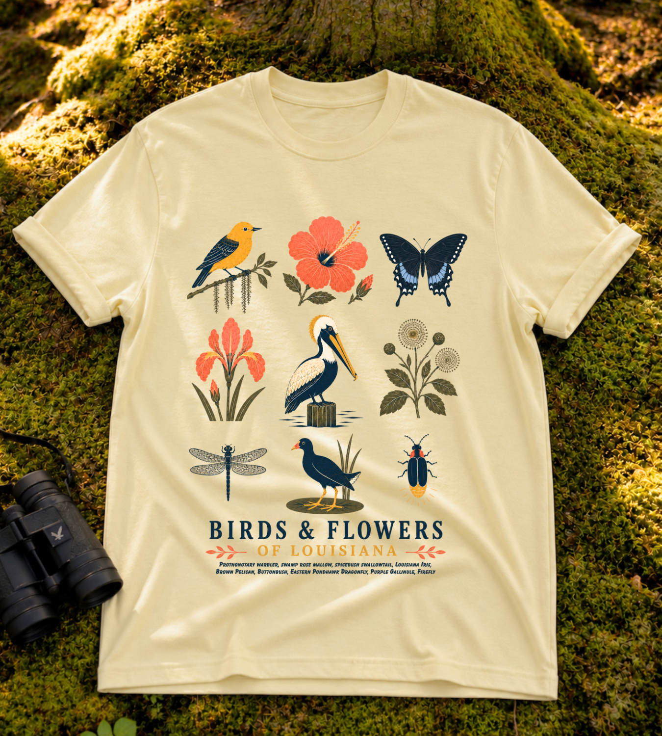 Birds & Flowers of Louisiana T Shirt