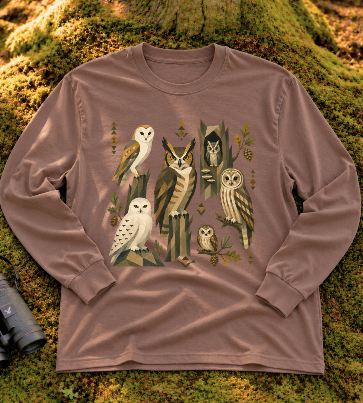Folk Art Owls Long Sleeve Tee