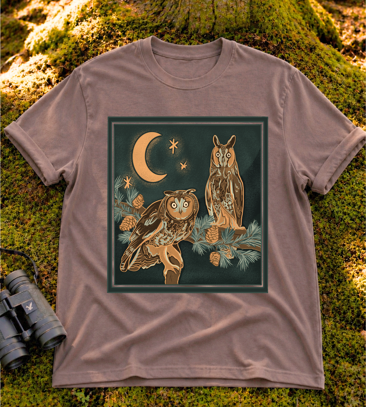 Moonlit Long-eared Owl T Shirt