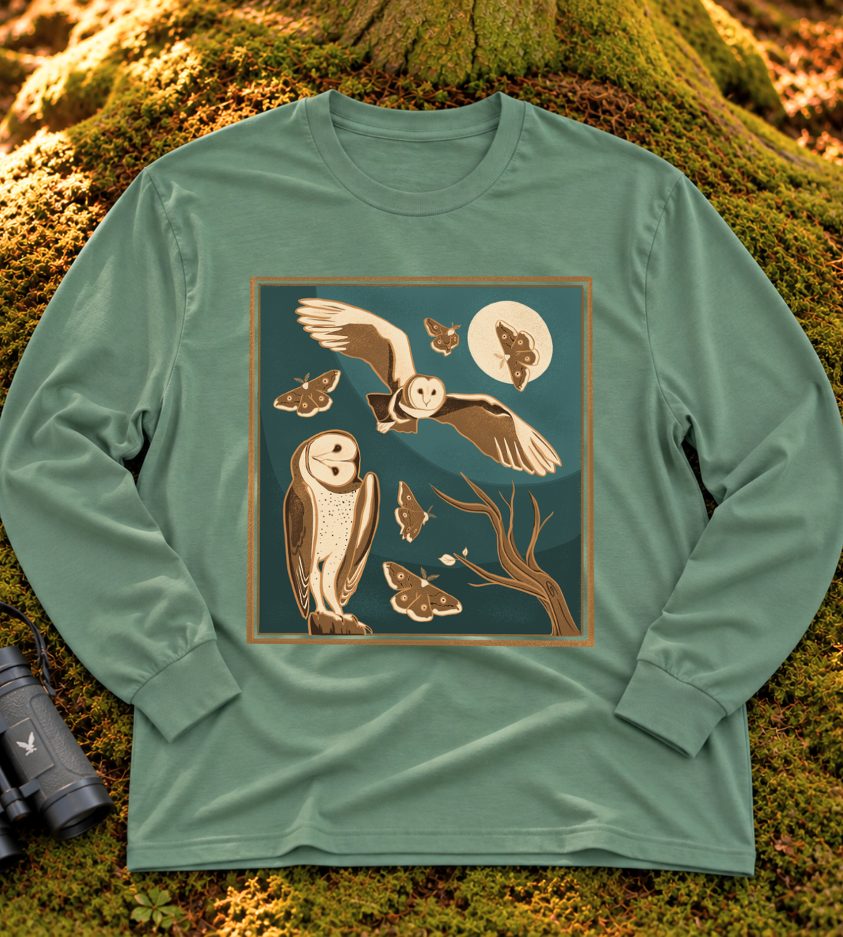 Spooky Barn Owl Long Sleeve Tee
