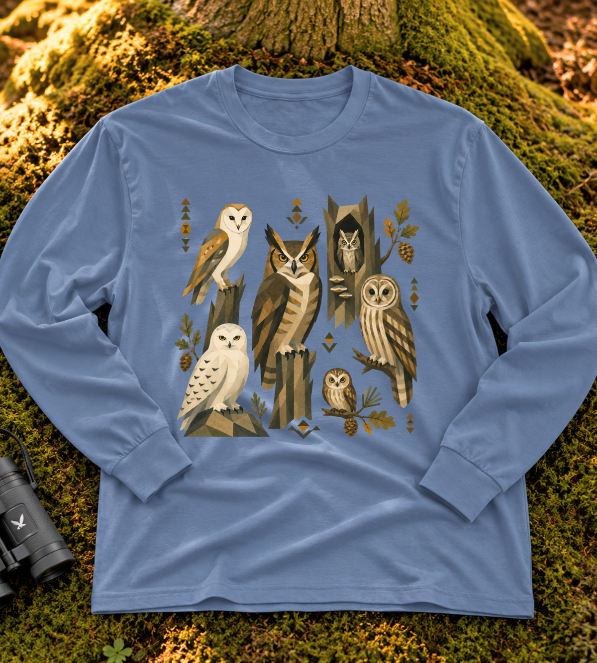 Folk Art Owls Long Sleeve Tee