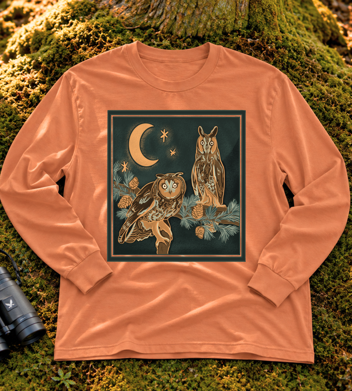 Moonlit Long-eared Owl Long Sleeve Tee