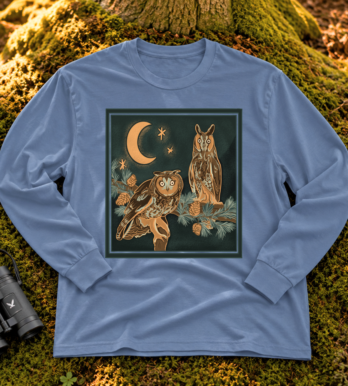 Moonlit Long-eared Owl Long Sleeve Tee