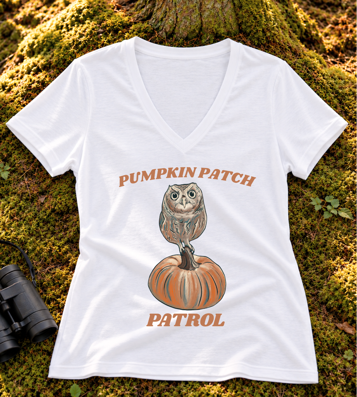 Pumpkin Patch Patrol Women’s V Neck