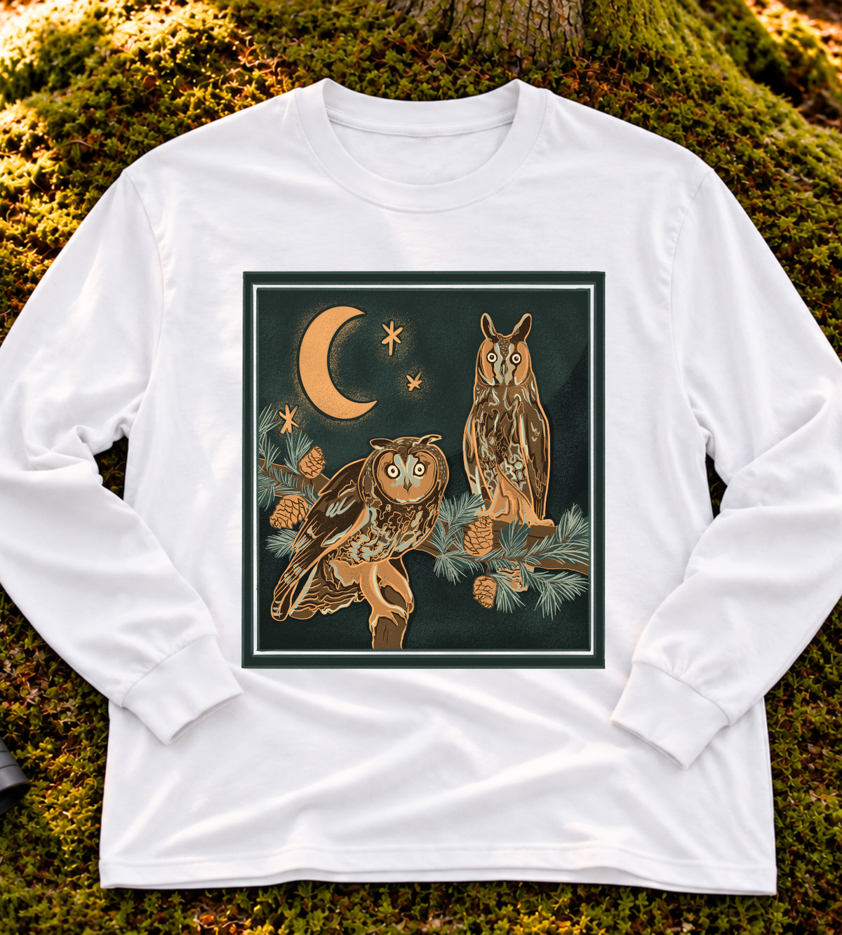 Moonlit Long-eared Owl Long Sleeve Tee