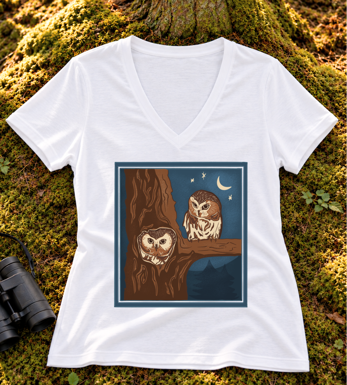 Northern Saw-whet Owl Women’s V Neck
