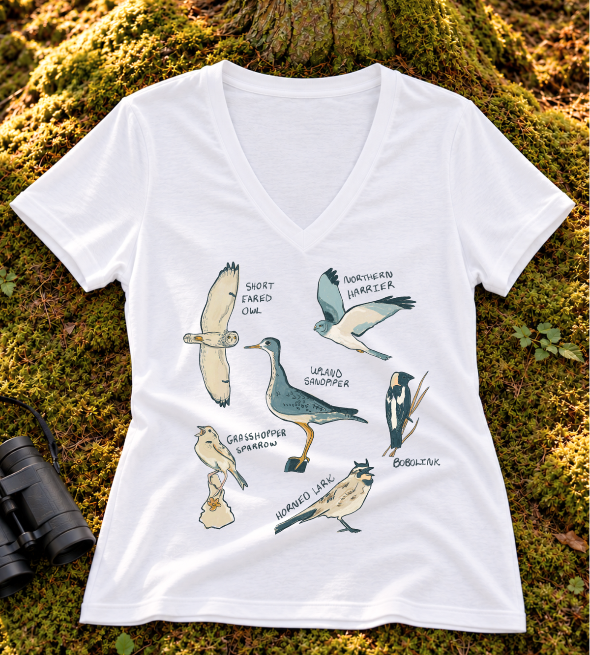 Grassland Birds Women’s V Neck