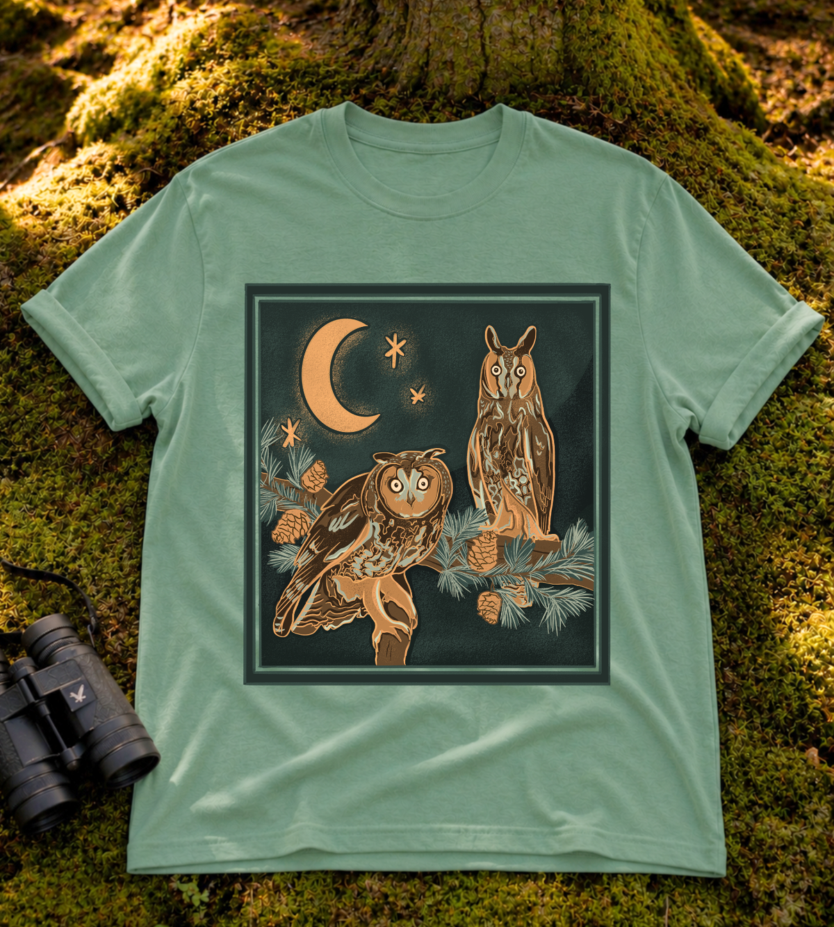 Moonlit Long-eared Owl T Shirt