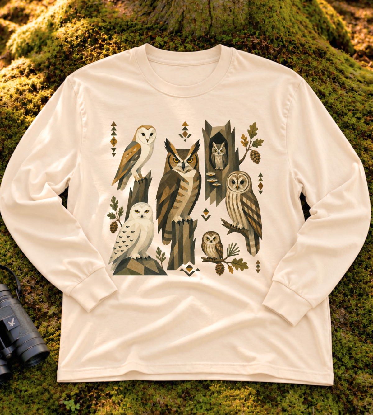 Folk Art Owls Long Sleeve Tee