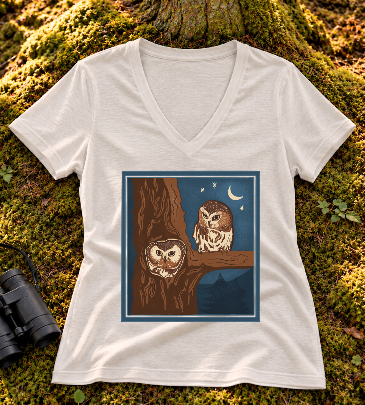 Northern Saw-whet Owl Women’s V Neck
