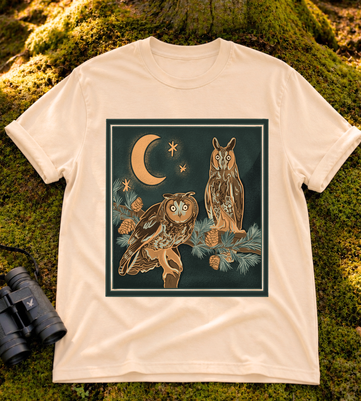 Moonlit Long-eared Owl T Shirt
