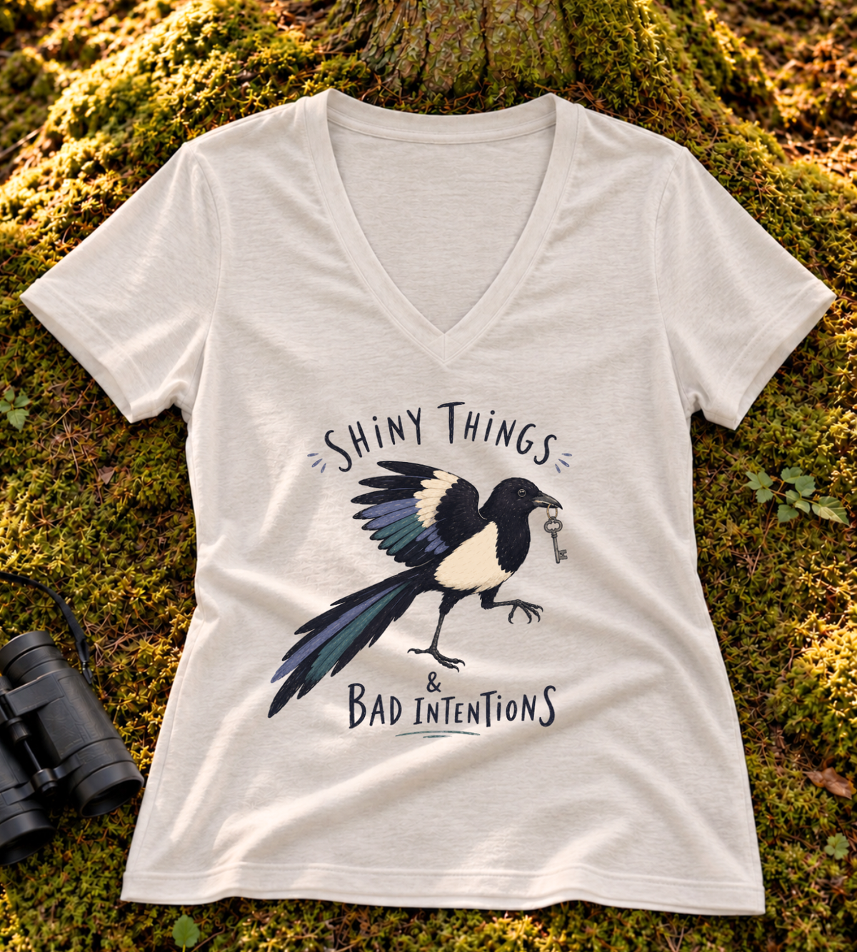 Shiny Things Magpie Women’s V Neck