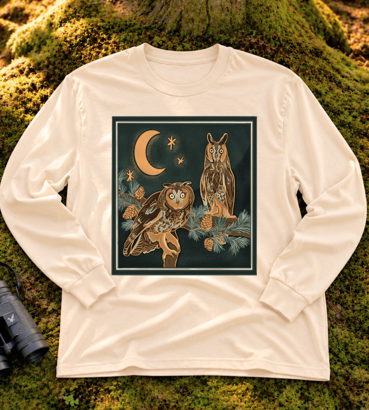 Moonlit Long-eared Owl Long Sleeve Tee