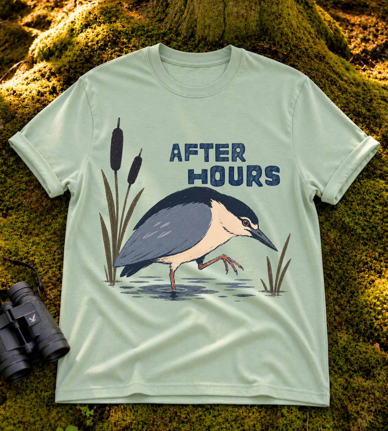 After Hours Night Heron T Shirt