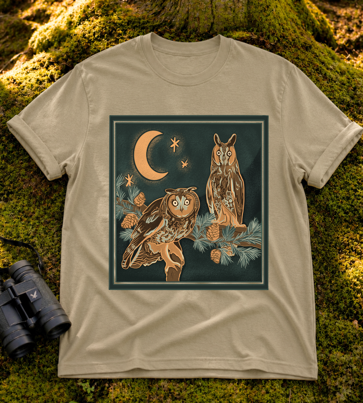 Moonlit Long-eared Owl T Shirt