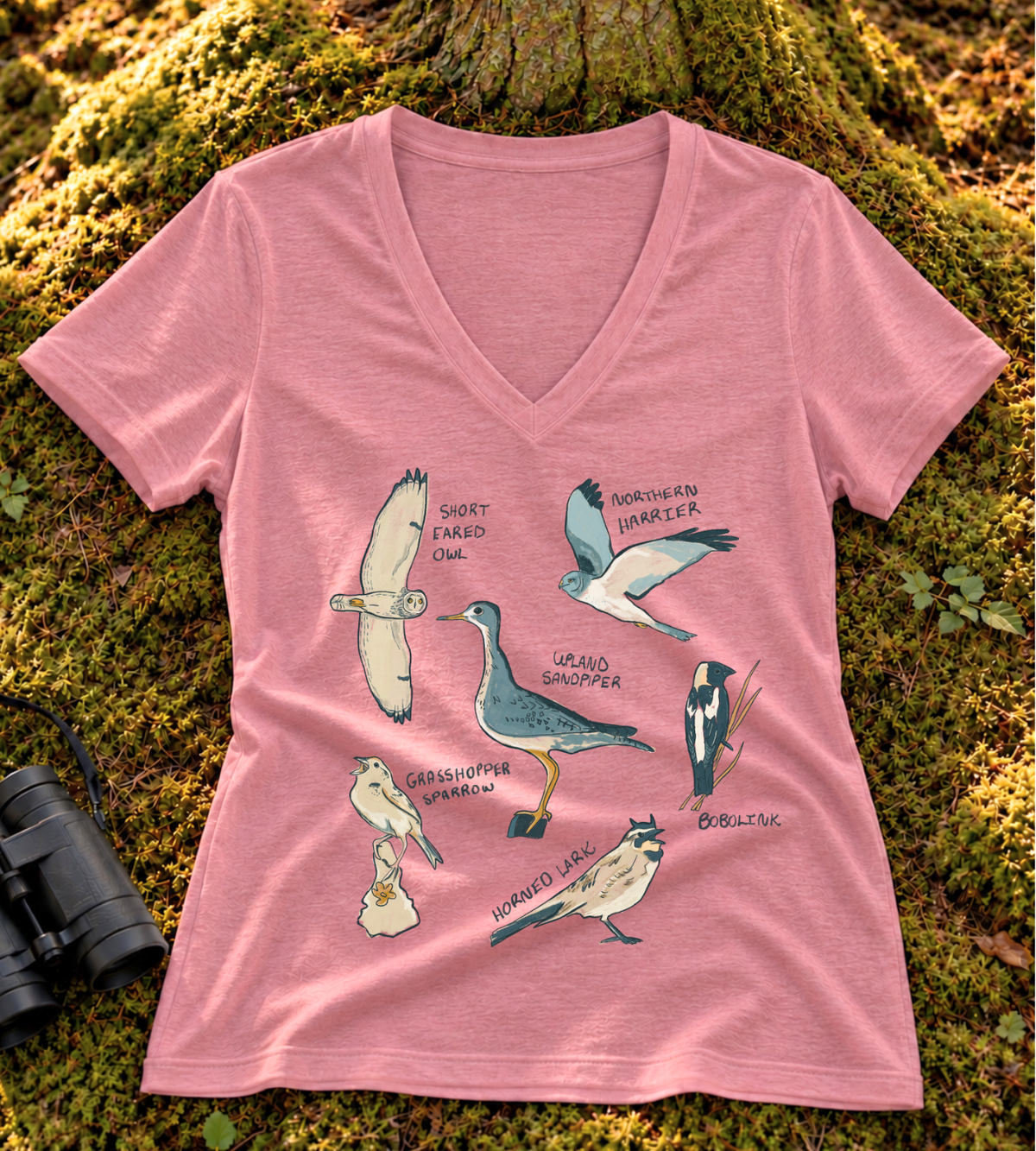 Grassland Birds Women’s V Neck