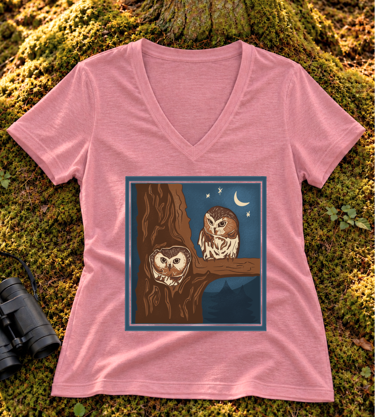 Northern Saw-whet Owl Women’s V Neck