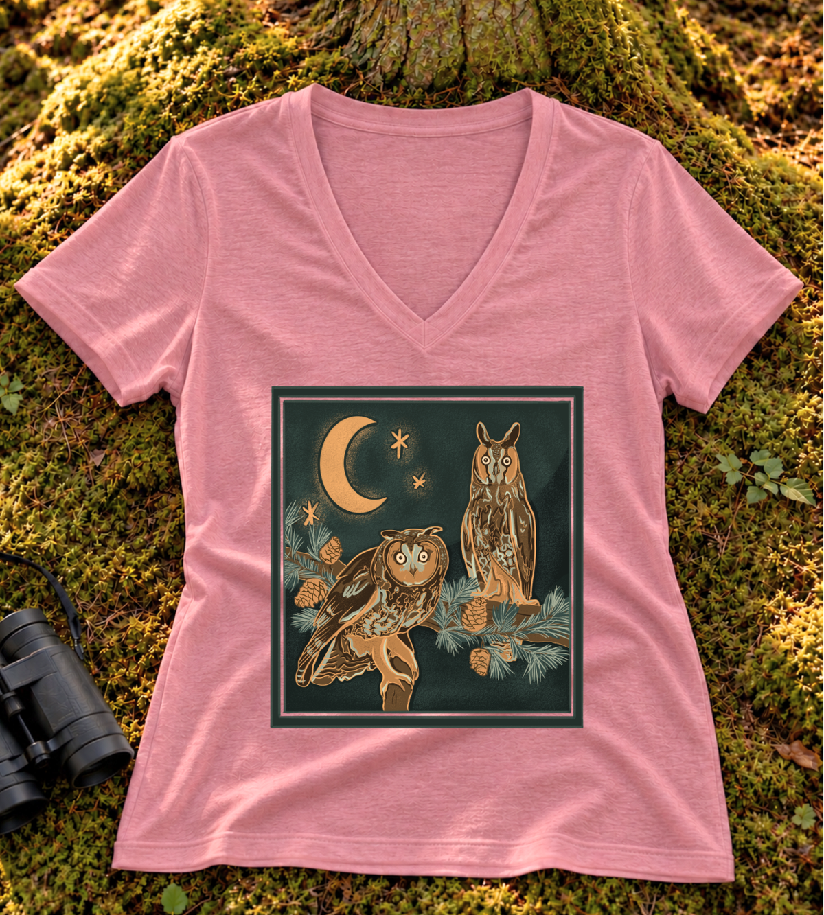 Moonlit Long-eared Owl Women’s V neck