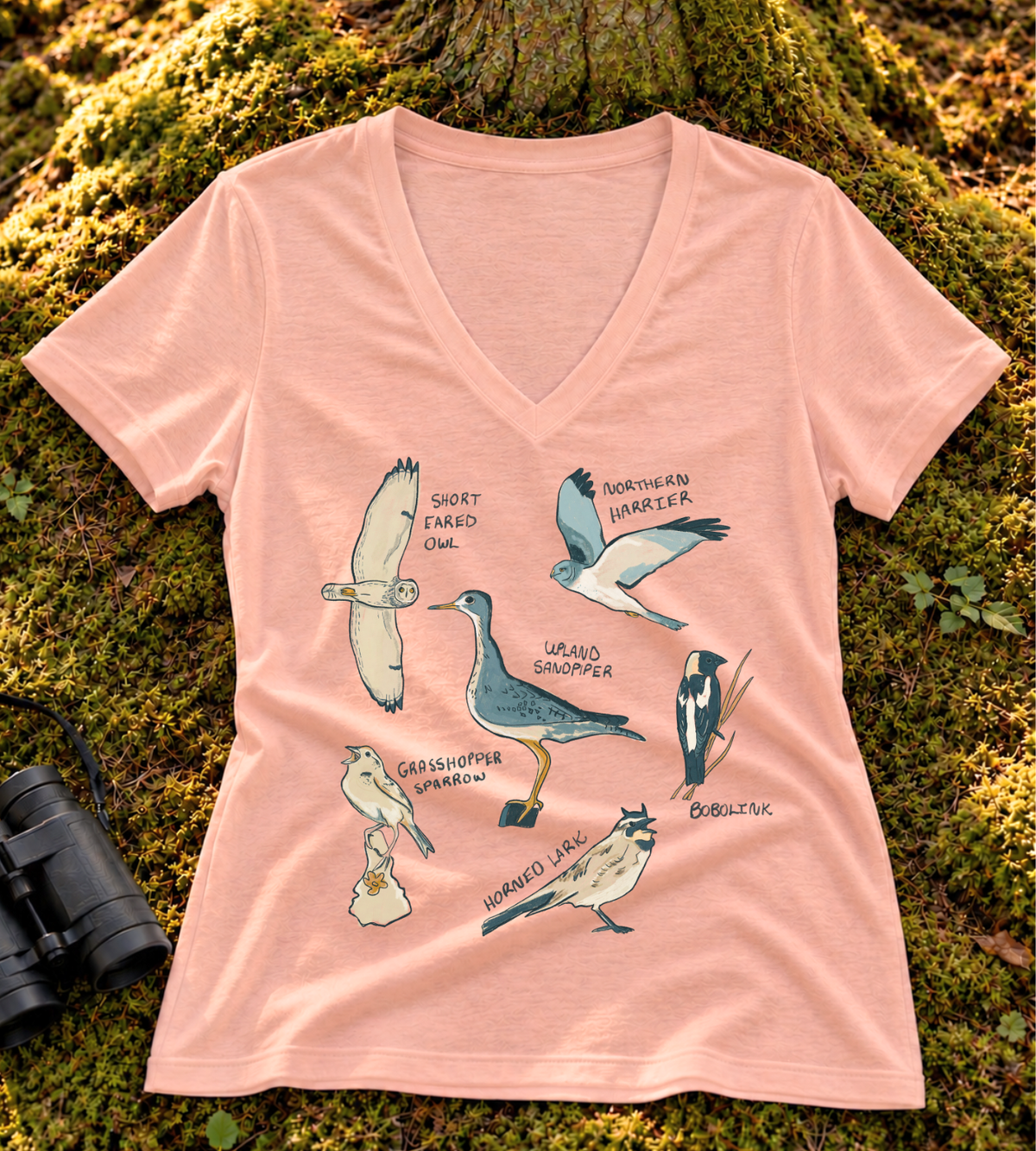 Grassland Birds Women’s V Neck