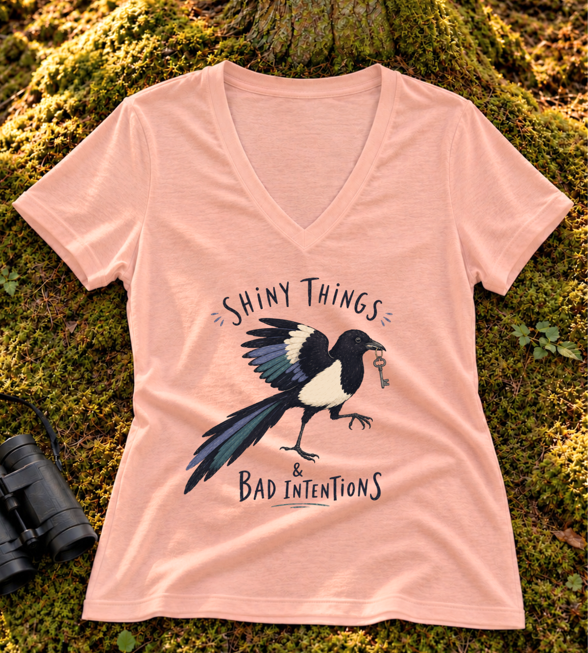 Shiny Things Magpie Women’s V Neck