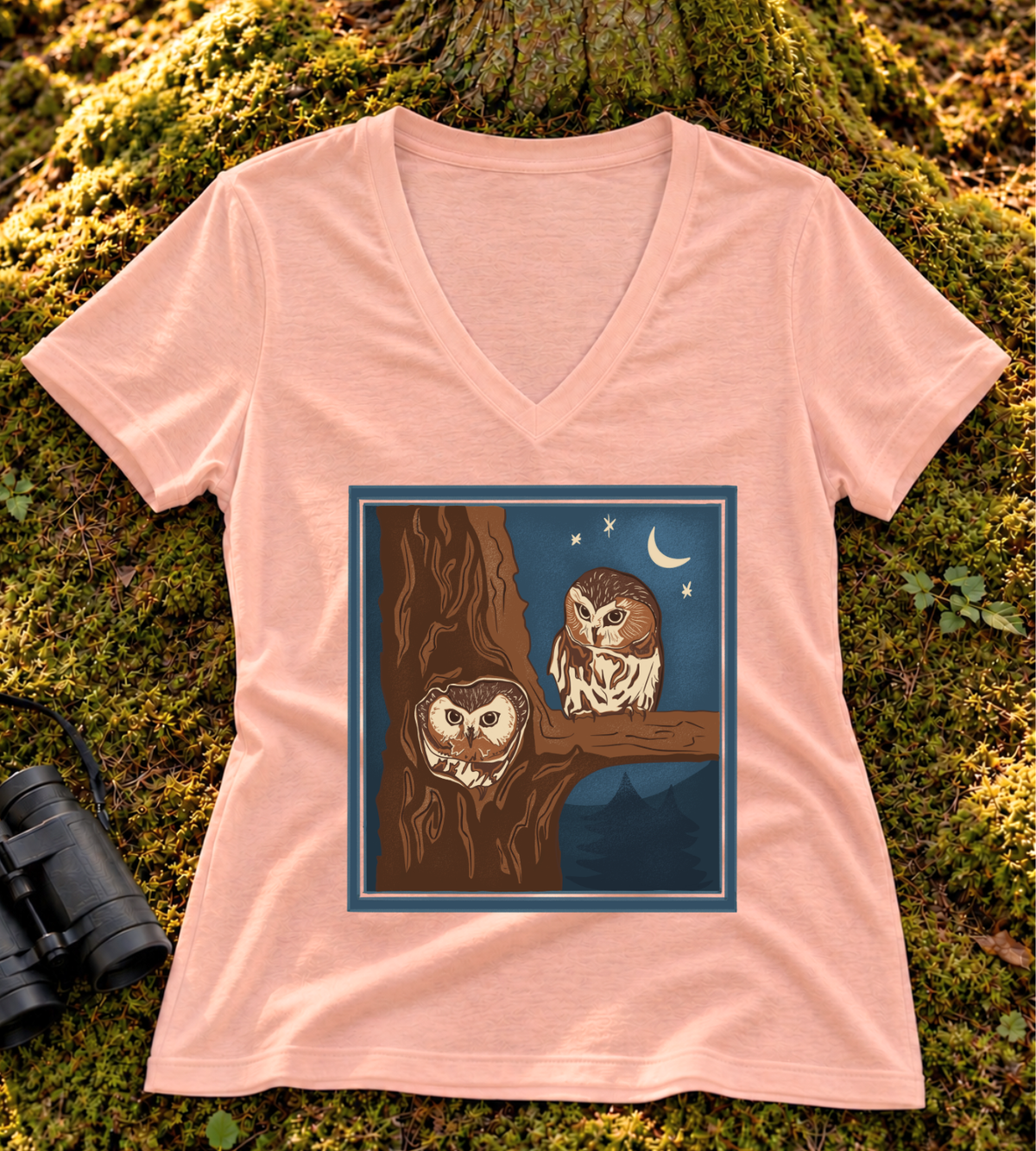 Northern Saw-whet Owl Women’s V Neck