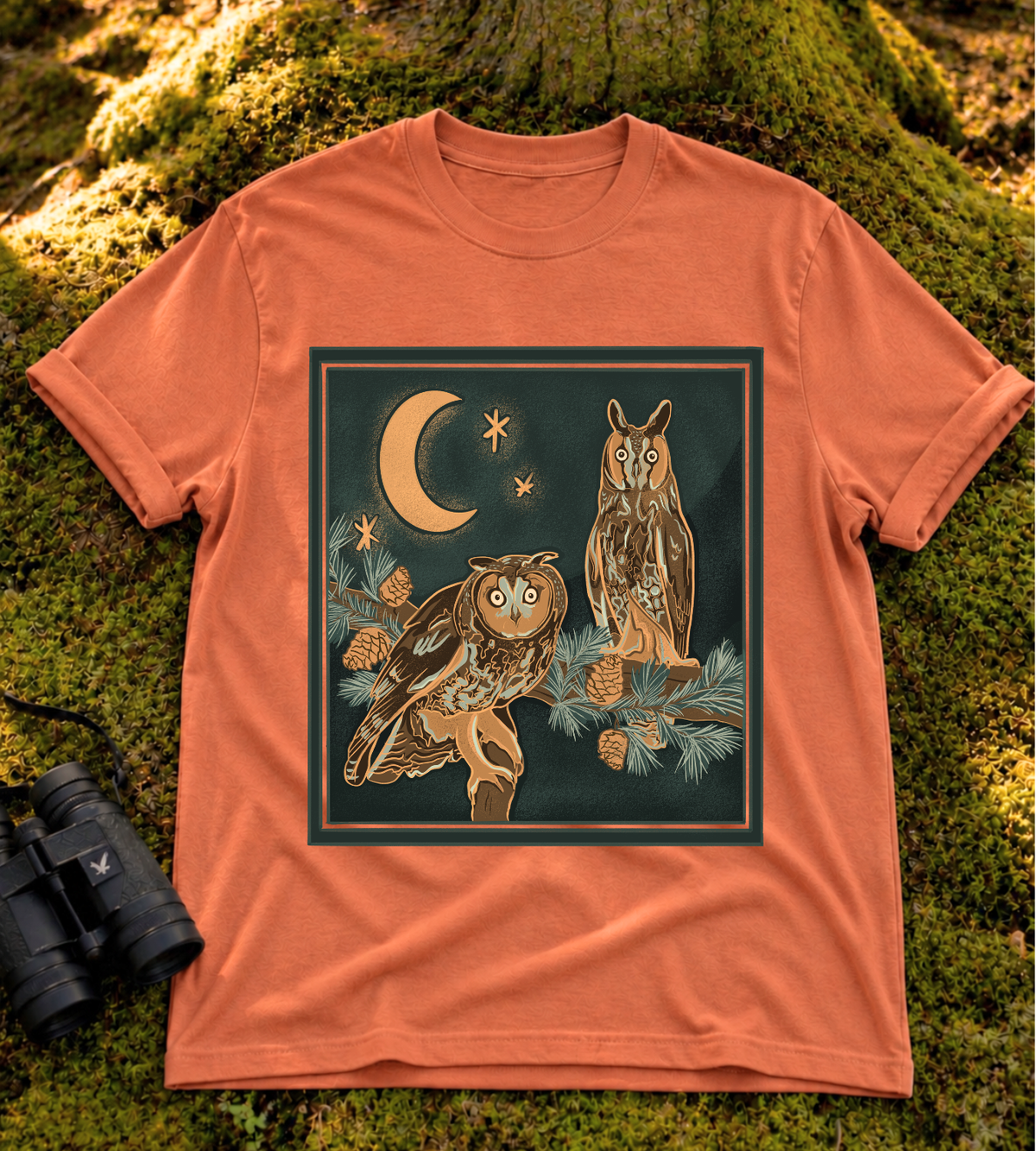 Moonlit Long-eared Owl T Shirt