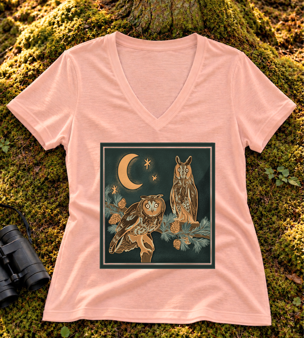 Moonlit Long-eared Owl Women’s V neck