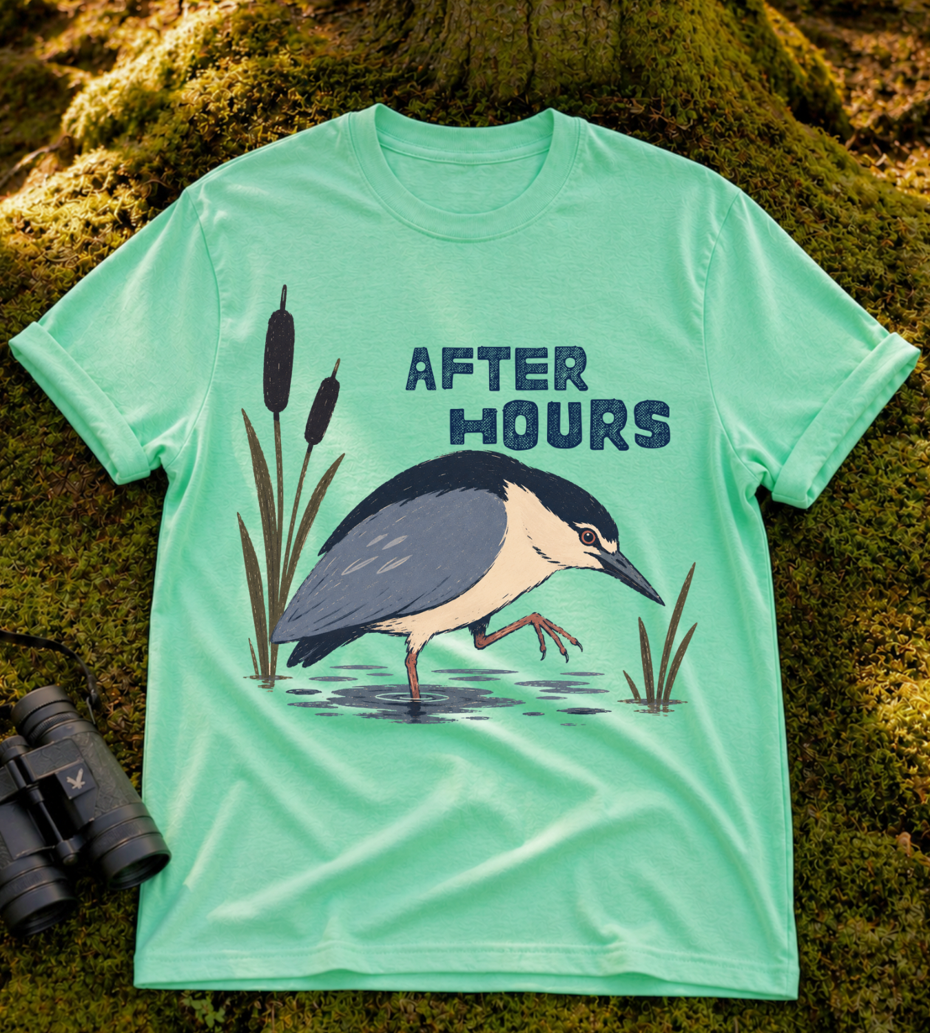After Hours Night Heron T Shirt