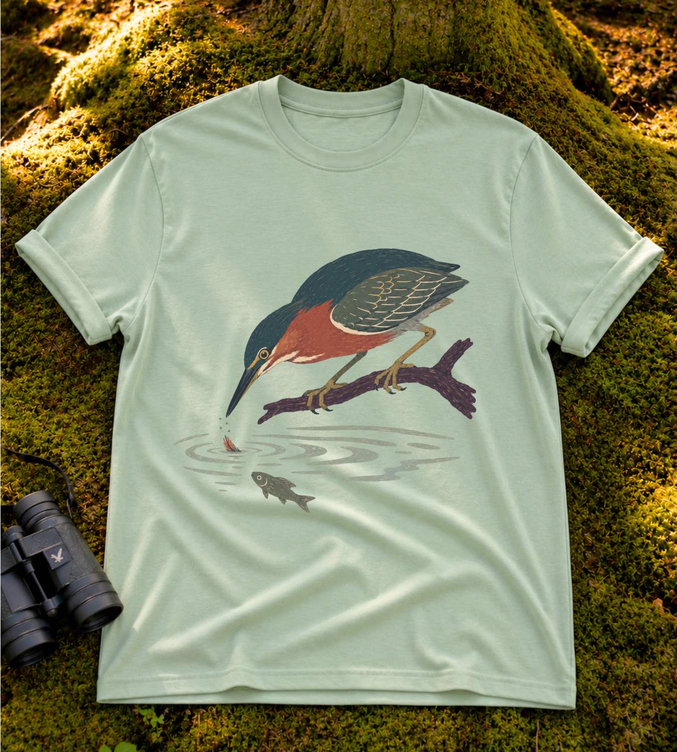 Green Heron T Shirt
