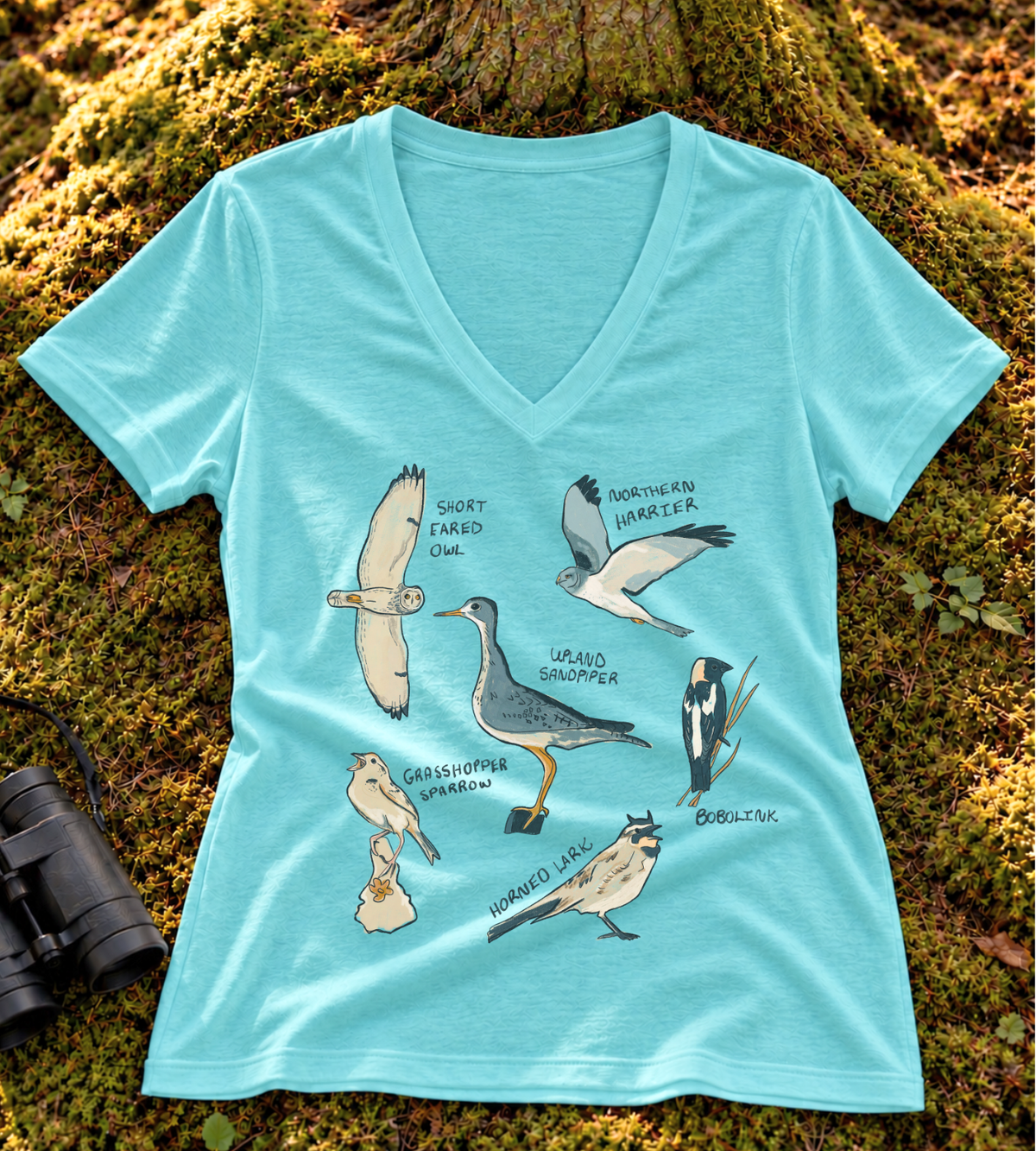 Grassland Birds Women’s V Neck