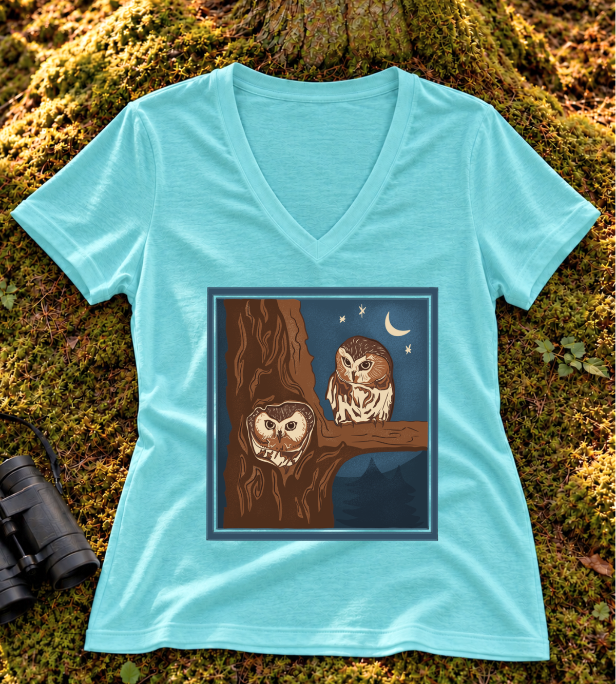 Northern Saw-whet Owl Women’s V Neck
