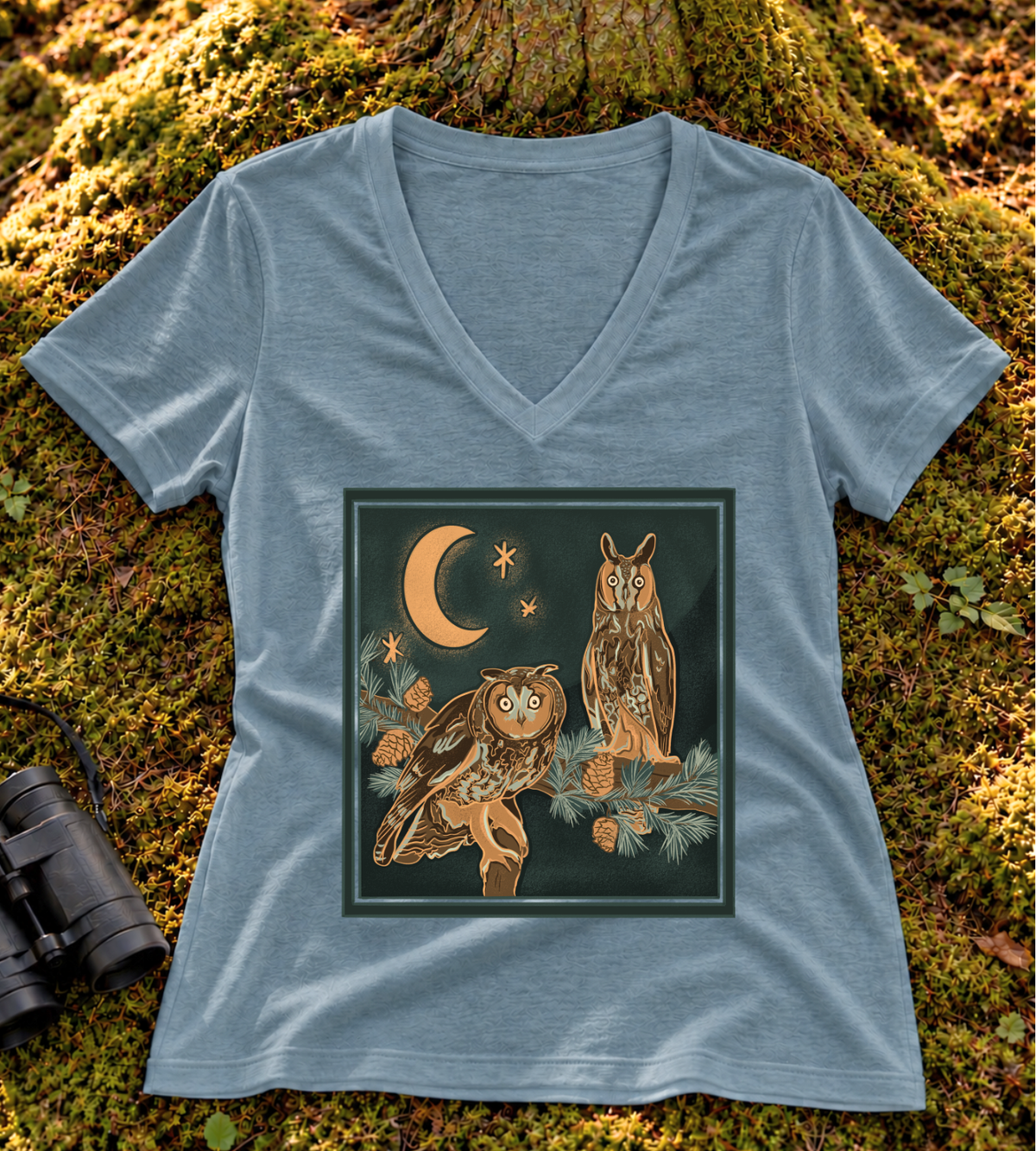 Moonlit Long-eared Owl Women’s V neck