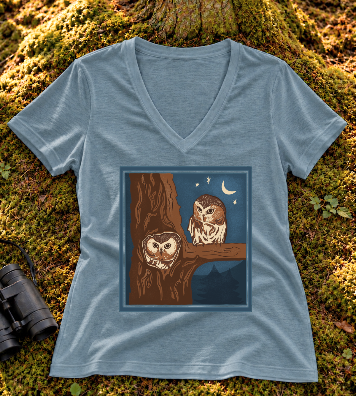 Northern Saw-whet Owl Women’s V Neck