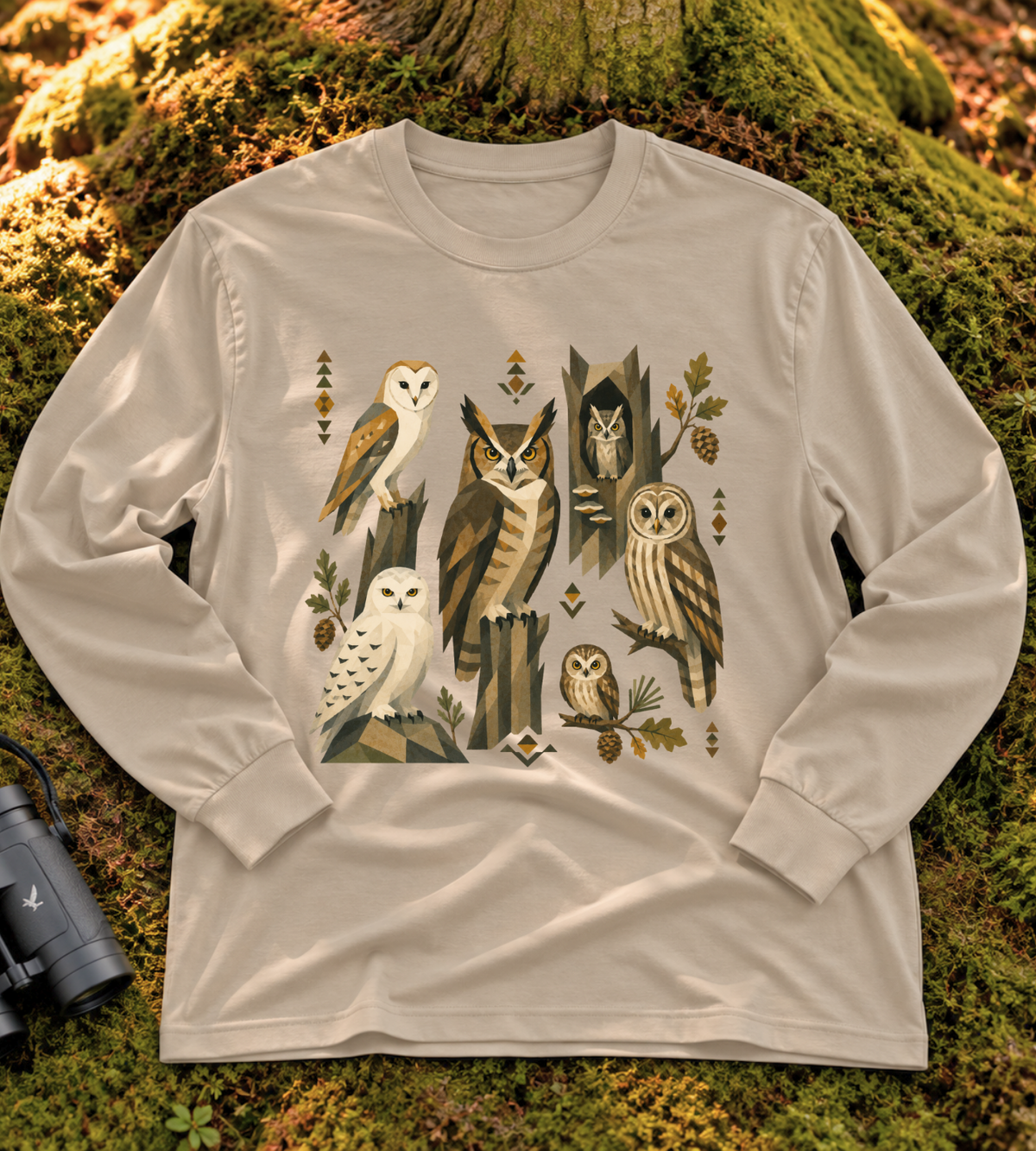 Folk Art Owls Long Sleeve Tee