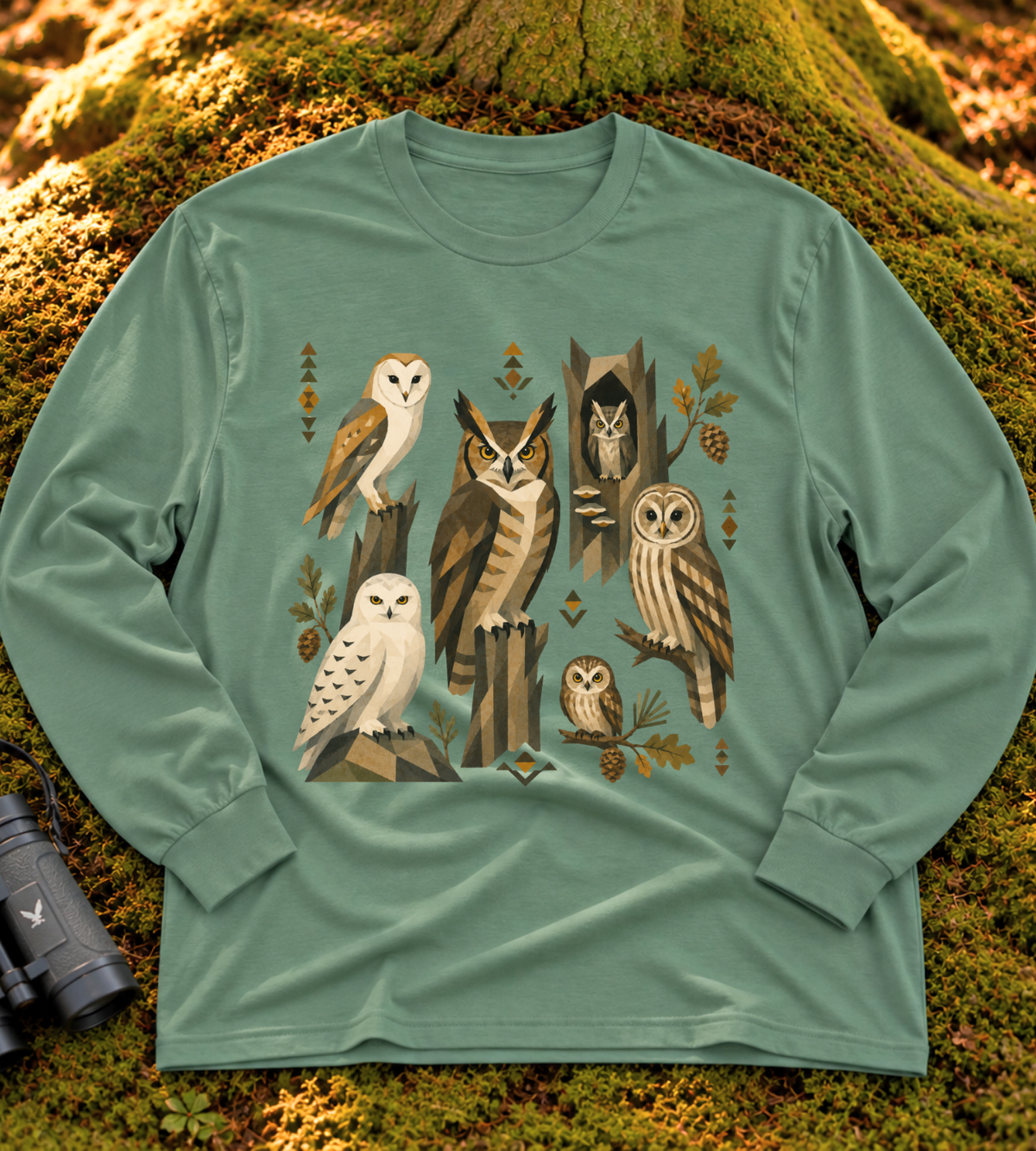 Folk Art Owls Long Sleeve Tee