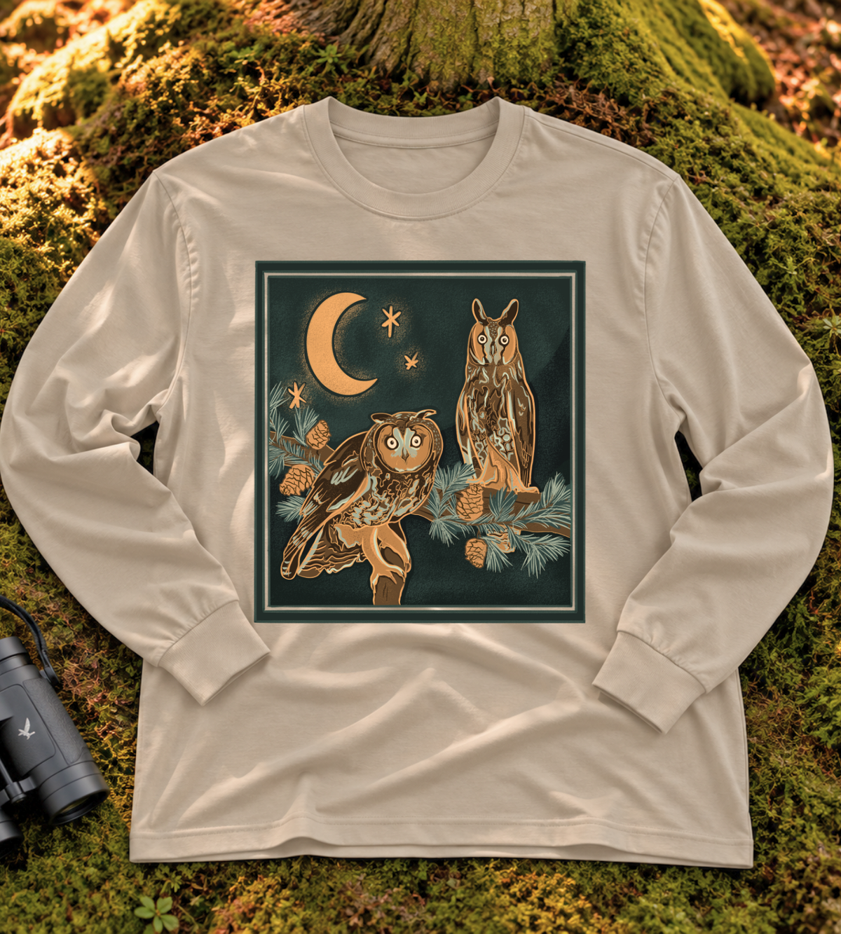 Moonlit Long-eared Owl Long Sleeve Tee