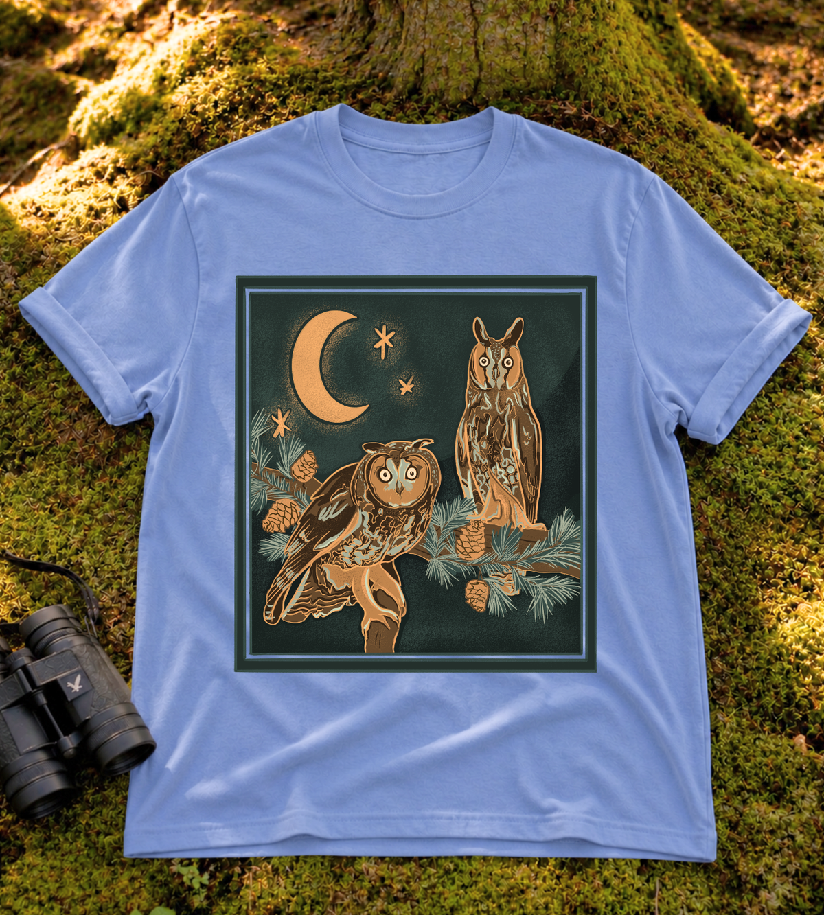Moonlit Long-eared Owl T Shirt